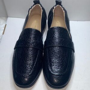 Andre Assous Black Textured Slip-On Penny Loafers